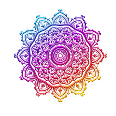 Round ornamental lace pattern with mandala floral design