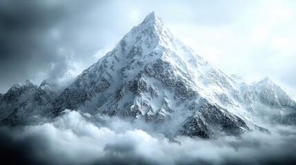 Obraz premium Snowy Peak: Majestic Mountain Landscape