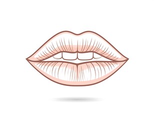 Obraz premium A stylized illustration of a pair of lips