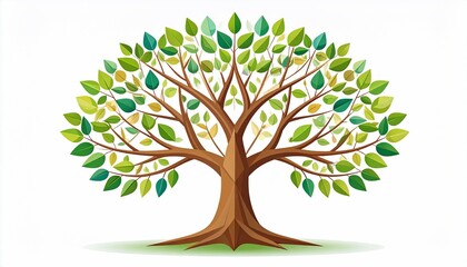 Obraz premium Lush Green Tree of Life Illustration