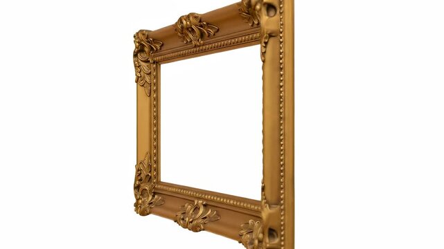 Ornate Gold Picture Frame with Intricate Scrollwork and Filigree Detail