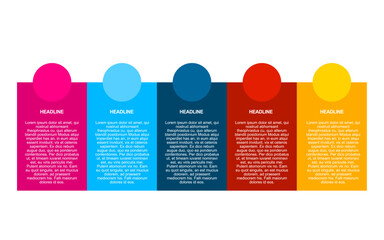 Infographic template with colorful headlines and text blocks for your creative presentations.