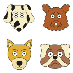 cute dog face cartoon vector illustration