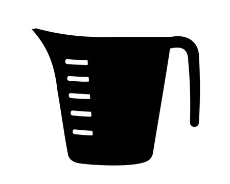 Measuring cup silhouette vector, Liquid measuring container