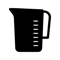 Measuring cup silhouette vector, Liquid measuring container