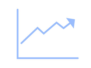 シンプル折れ線グラフアイコン（ブルー）