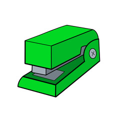 Green metal stapler stationary school supplies clip art