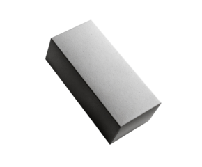 Closed elongated white cardboard box minimalist design