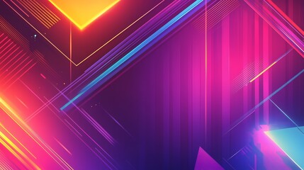 Abstract Colorful Geometric Lines and Shapes Design