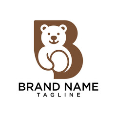 The letter B is combined with a small bear, giving a cute and warm impression.