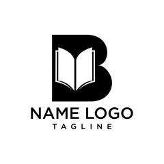 The letter B in the shape of an open book is suitable for educational or literacy logos.