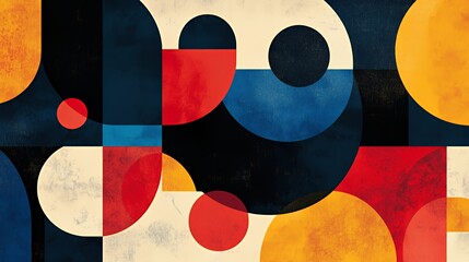 Abstract Geometric Composition Of Circles And Rectangles