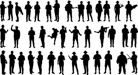 silhouettes of groups of people

