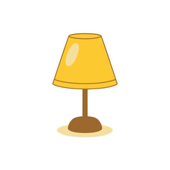 Obraz premium Simple vector illustration of a yellow table lamp.