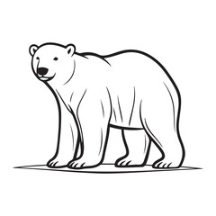 Simple a Bear line art vector design white background