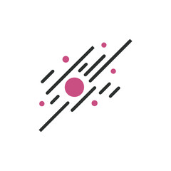 Minimalist abstract design with lines and a circle.