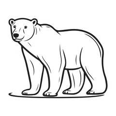 Fototapeta premium Simple a Bear line art vector design white background