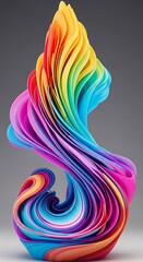 Abstract multicolored swirling form.