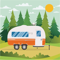 caravan vector illustration