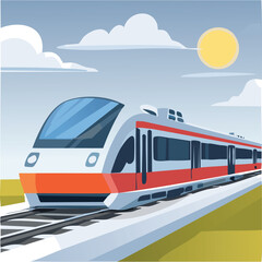 passenger train vector illustration