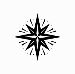 Obraz premium Christmas Star Silhouette in Night Sky – Holy Minimal Vector