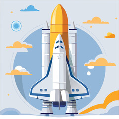 Naklejka premium space shuttle vector illustration