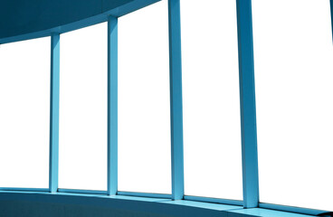 blue hallway wall with glass wall frame