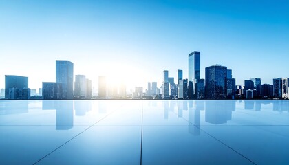Empty rooftop overlooking cityscape