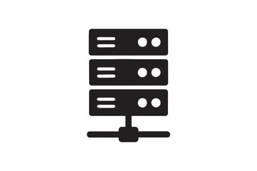 Server Rack icon silhouette vector with white background