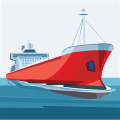 Naklejka premium tanker ship vector illustration