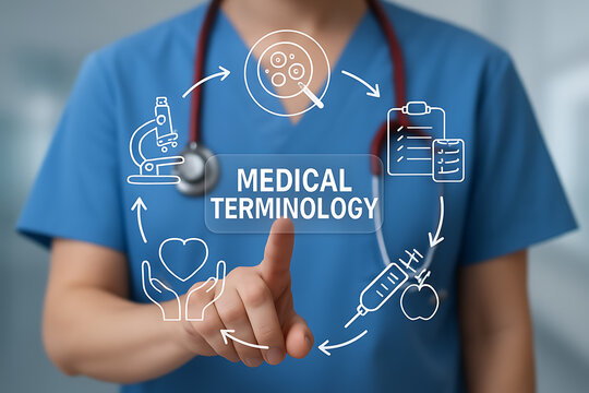MEDICAL TERMINOLOGY. Medicine terms Concept. Medical Terminology Healthcare Education.