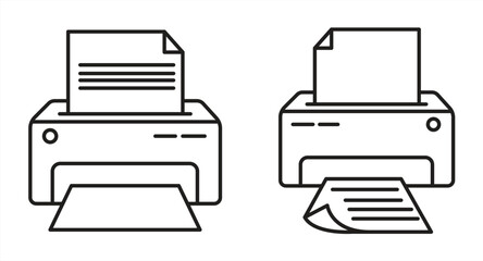 Printer icon, Outline printer vector icon for web design isolated on white background, vector illustration.

