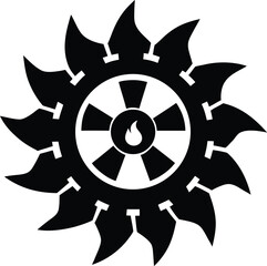 Obraz premium Flame Gear Design vector silhouette