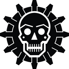  Robotic Skull Gear vector silhouette