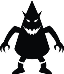 Witch Hat Monster Vector Silhouette