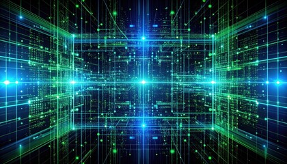 Futuristic Digital Matrix Concept