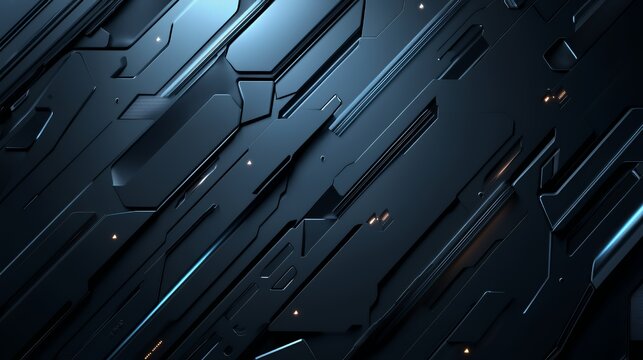 Abstract Dark Metallic Geometric Panel Design