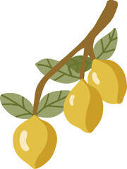 Lemon Clipart Set – Citrus Fruit, Branches & Baskets