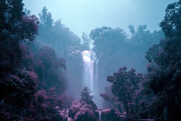 Mystical Waterfall Landscape