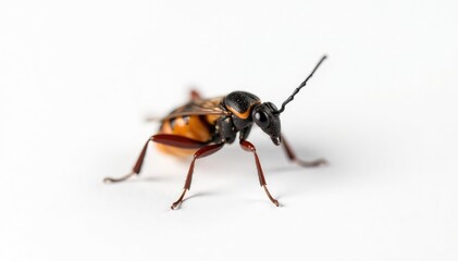 Fototapeta premium Close-up of single insect on pure white background, background, animal, bright