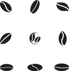 coffee beans vector illustration. coffee beans icon set