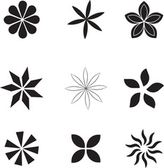 flower vector design icon style design . flower icon set . illustrator design