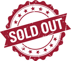 Red Grunge Style Sold Out Stamp Badge Icon