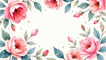 Obraz premium Delicate watercolor floral pattern, soft pastel hues, illustration, blossom