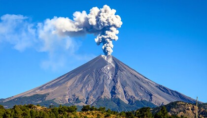 Erupting Volcano Majestic Peak
