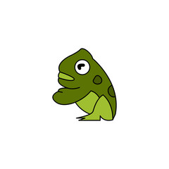Vector illustration of frog isolated on white background.