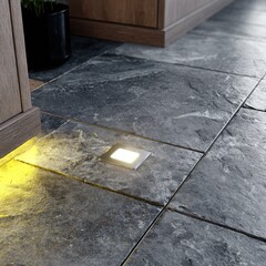 Floor Tiles with Recessed Lighting