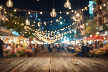 Night Market Lights Festive Gathering
