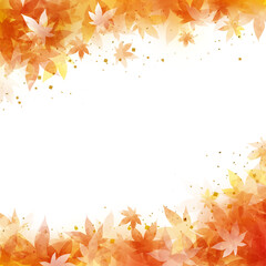 秋の紅葉の和風背景イラスト
