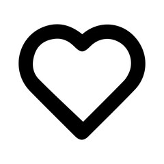 Heart shape wedding icon with transparent background in black and white style
